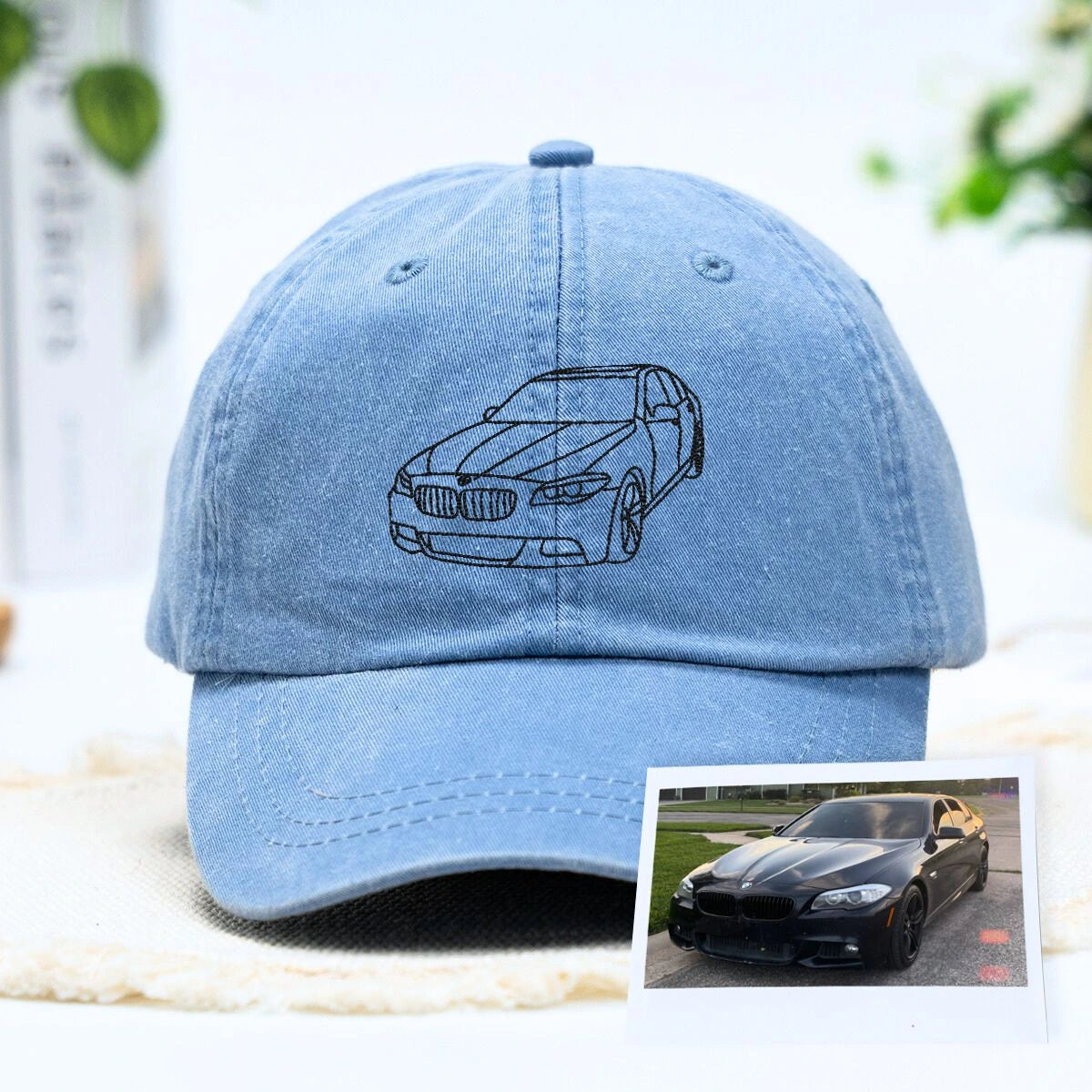 Personalized Car Hat with Custom Embroidered Photo - Unique Car Guy Gift Idea for Father's Day Birthday
