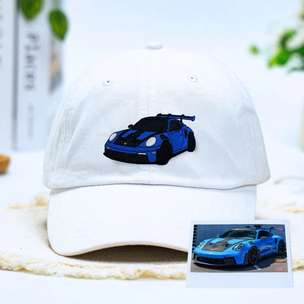 Personalized Car Hat with Custom Embroidered Photo - Unique Car Guy Gift Idea for Father's Day Birthday