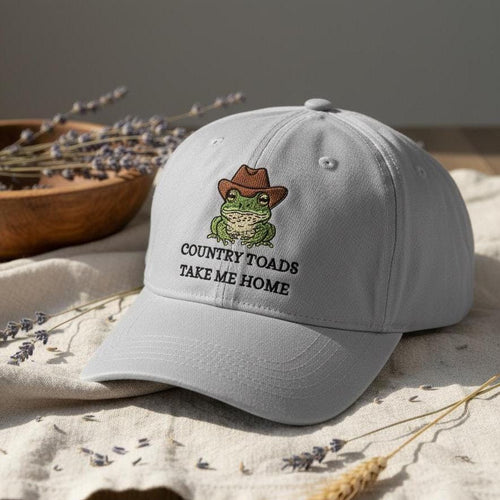 Cowboy Frog Embroidered Hat, Funny Western Cap, Cute Rodeo Embroidery Dad Hat, Country Frog Lover Gift