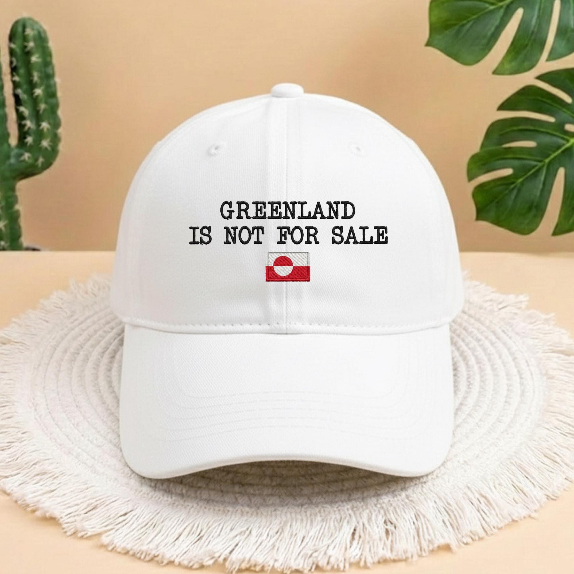 Greenland Is Not For Sale Embroidered Baseball Cap, Trendy Political Statement Sun Hat, Greenland Gift, Greenland Hat