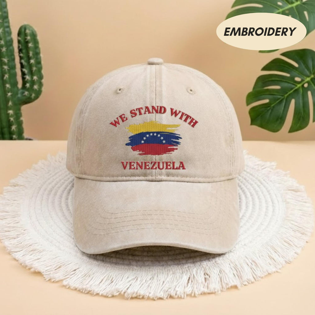 We Stand With Venezuela Caps, Anti Trump Hats, Stop War Pray For Venezuela Tee, Venezuelan Flag, Peace hat, Equality Dad Hat