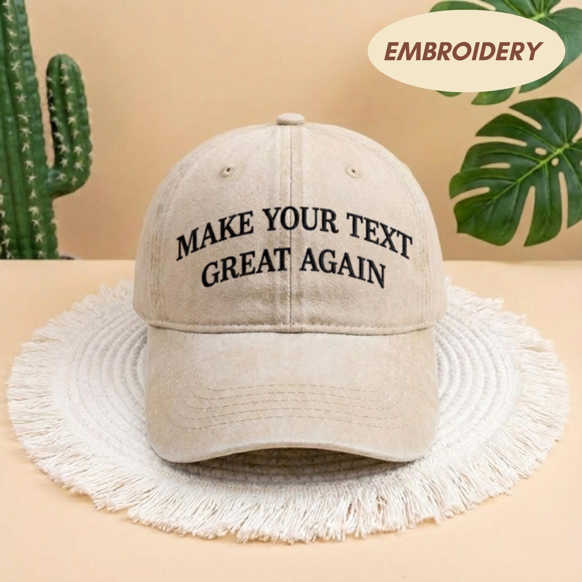 Make Your text Great Again Embroidered Hat, Custom Embroidered Baseball Cap, Funny Adjustable Dad Hat, Gift for Dad, Anti Trump Pro MAGA