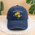 Maryland State Flower Black-Eyed Susan Embroidered Hat, Maryland Pride Baseball Cap, Maryland Gift for Her, Trendy Botanical Flower Headwear
