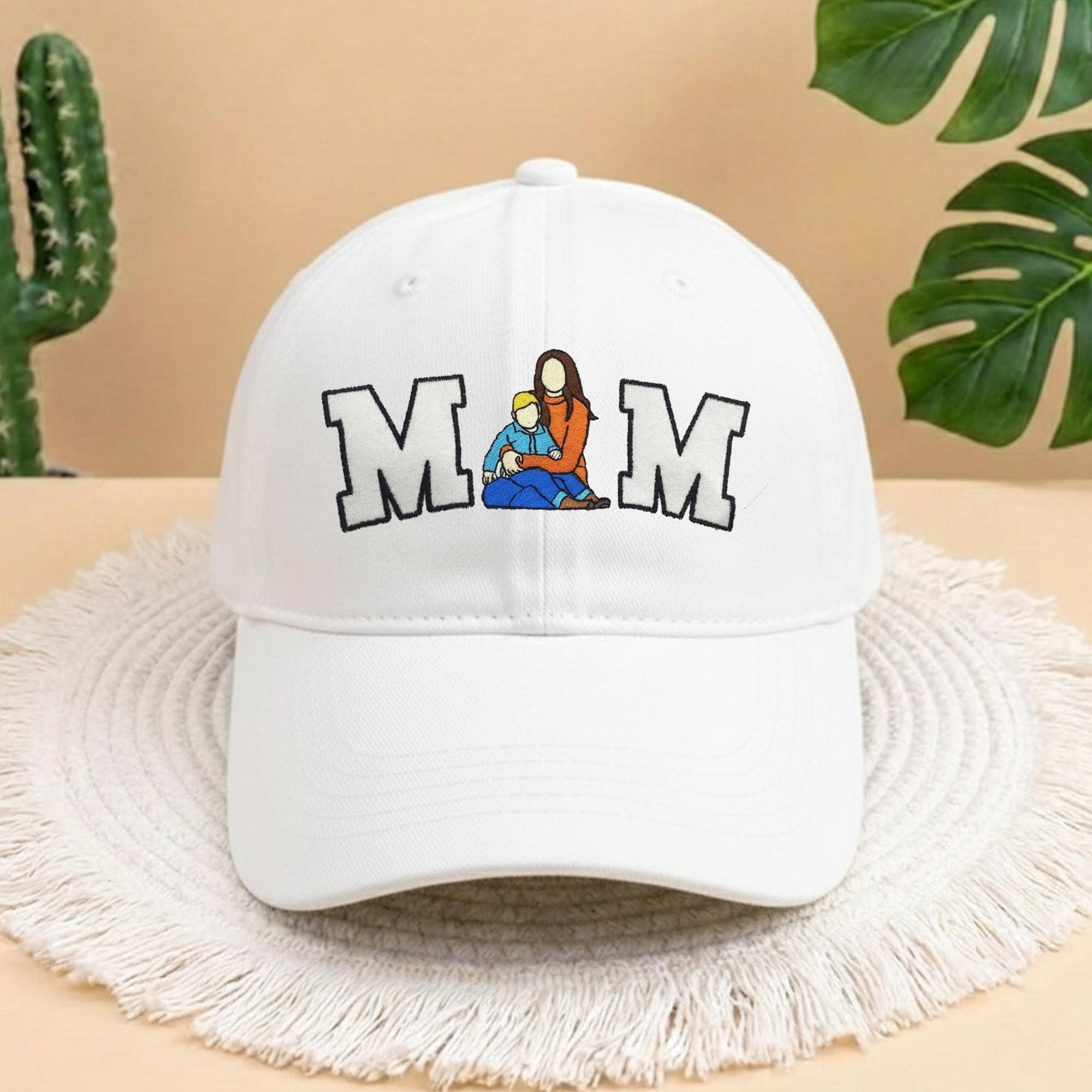 Embroidered Custom Photo Mama Year Hat, Embroidery Text, Photo Embroidery, Memory Gift, Gift for Mom, Custom New Mom Gift