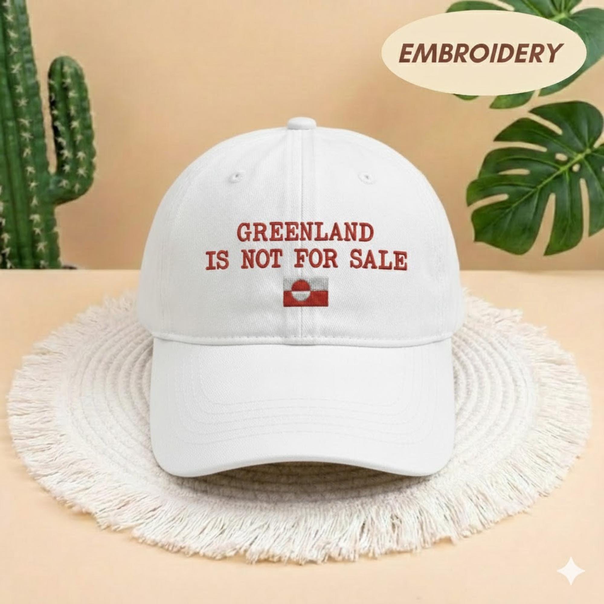 Greenland Is Not For Sale Embroidered Cap, Support Greenland Hat, Anti Trump Cap, Political Cap, Proud Greenlandian Hat, Support Greenland