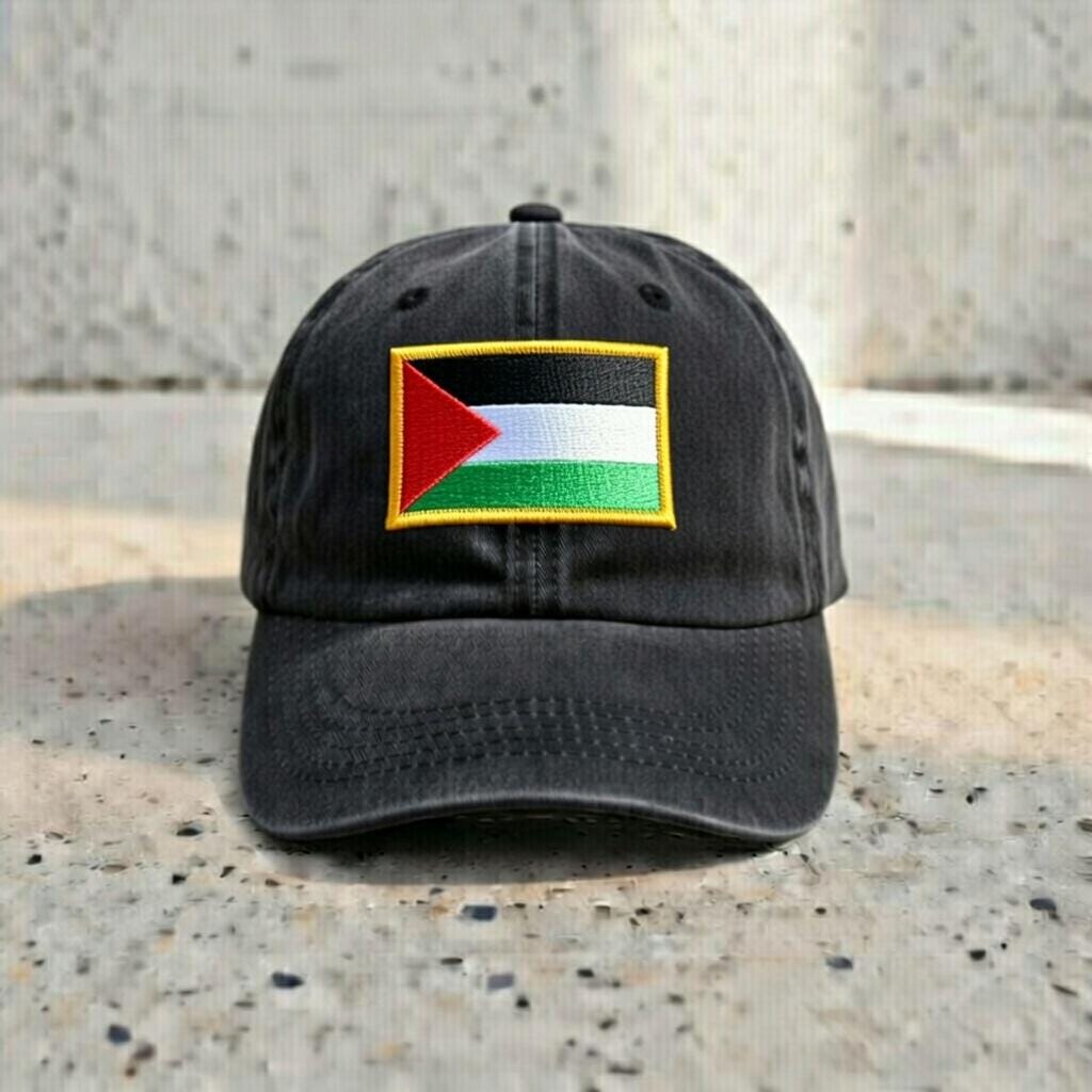 Embroidered Palestine Flag Dad Hat, Minimalist Baseball Cap