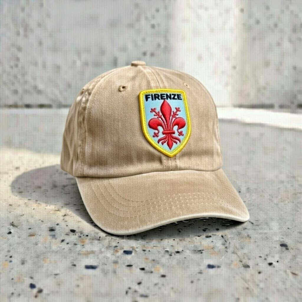 Embroidered Florence Lily Crest Dad Hat, Italian Travel Gift