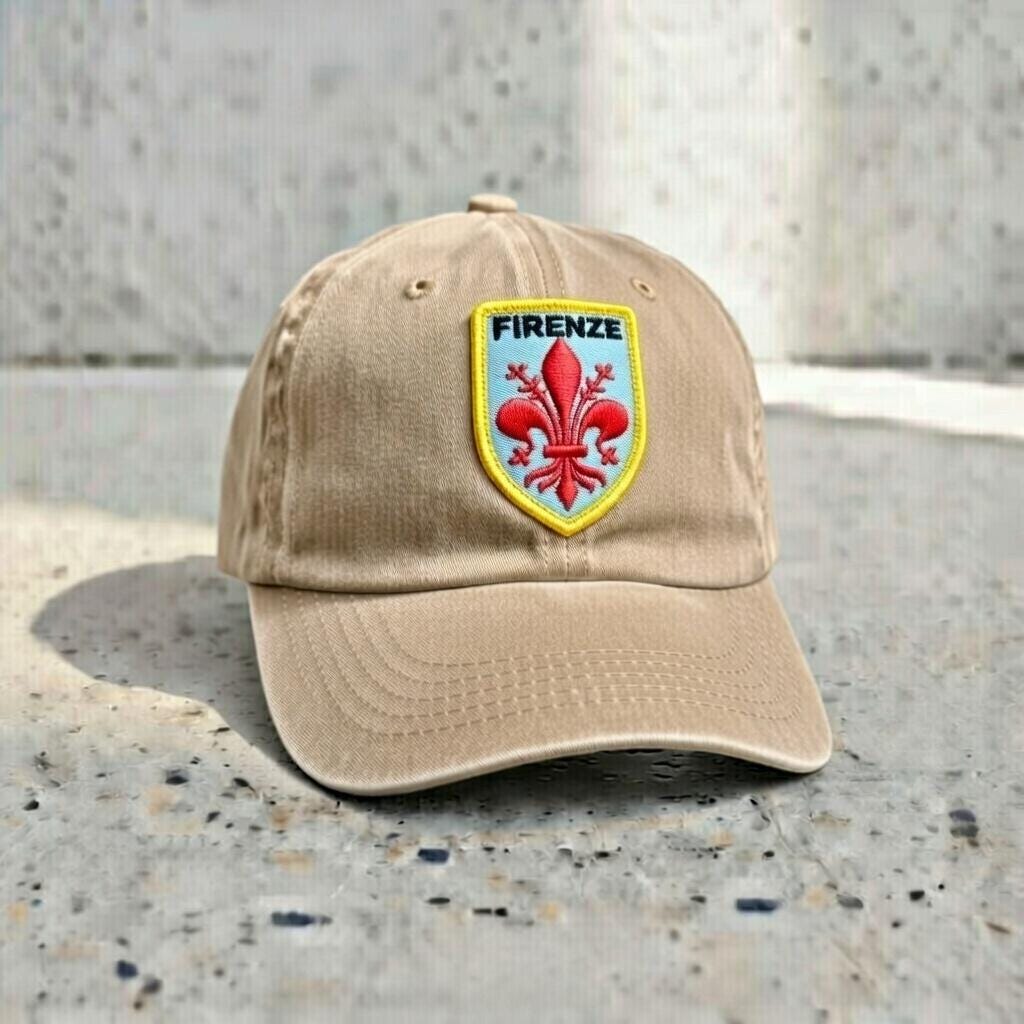 Embroidered Florence Lily Crest Dad Hat, Italian Travel Gift