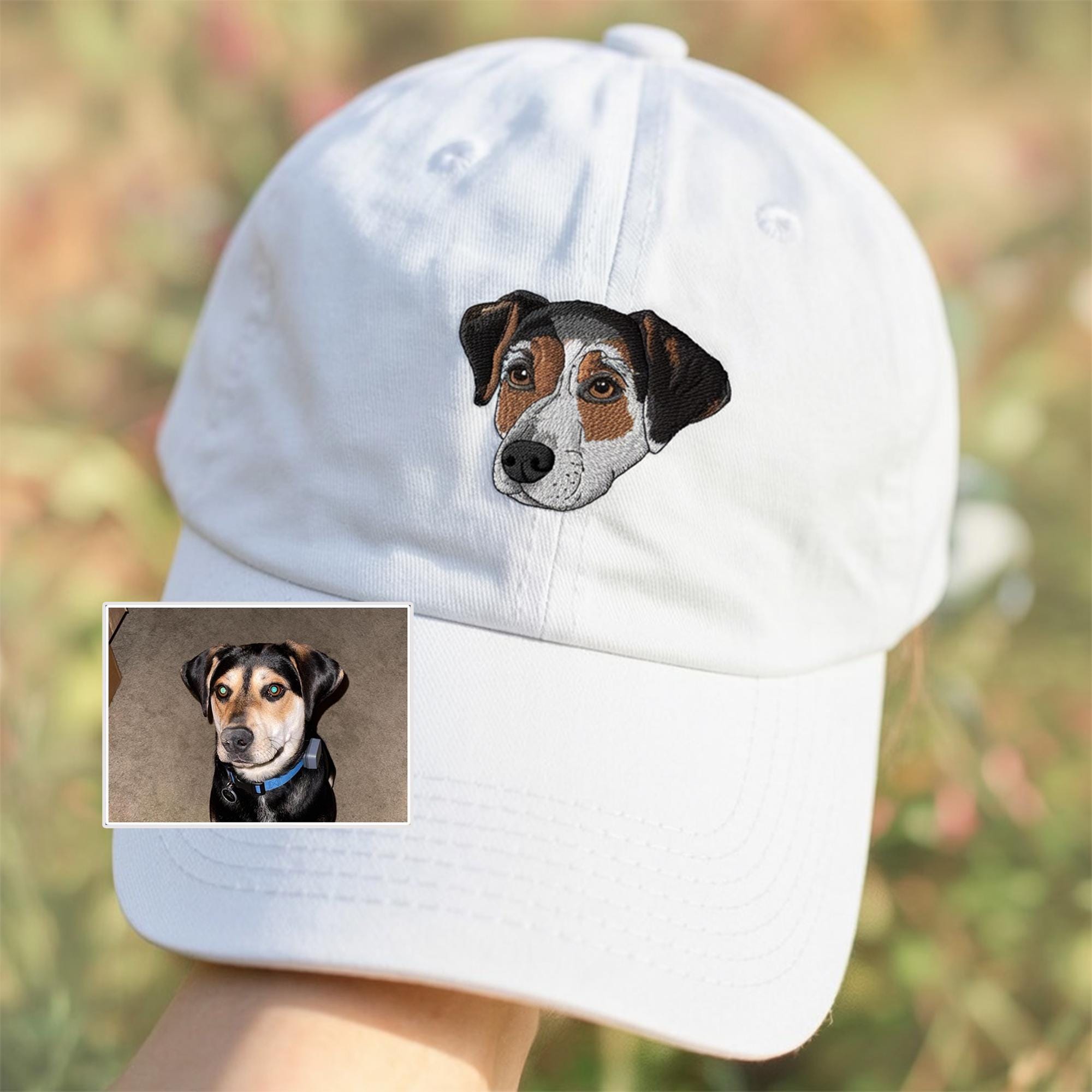 Custom Embroidered Pet Photo Dad Hat – Personalized Dog and Cat Baseball Cap, Gift for Dog Lovers, Personalized Dog/Cat Cap