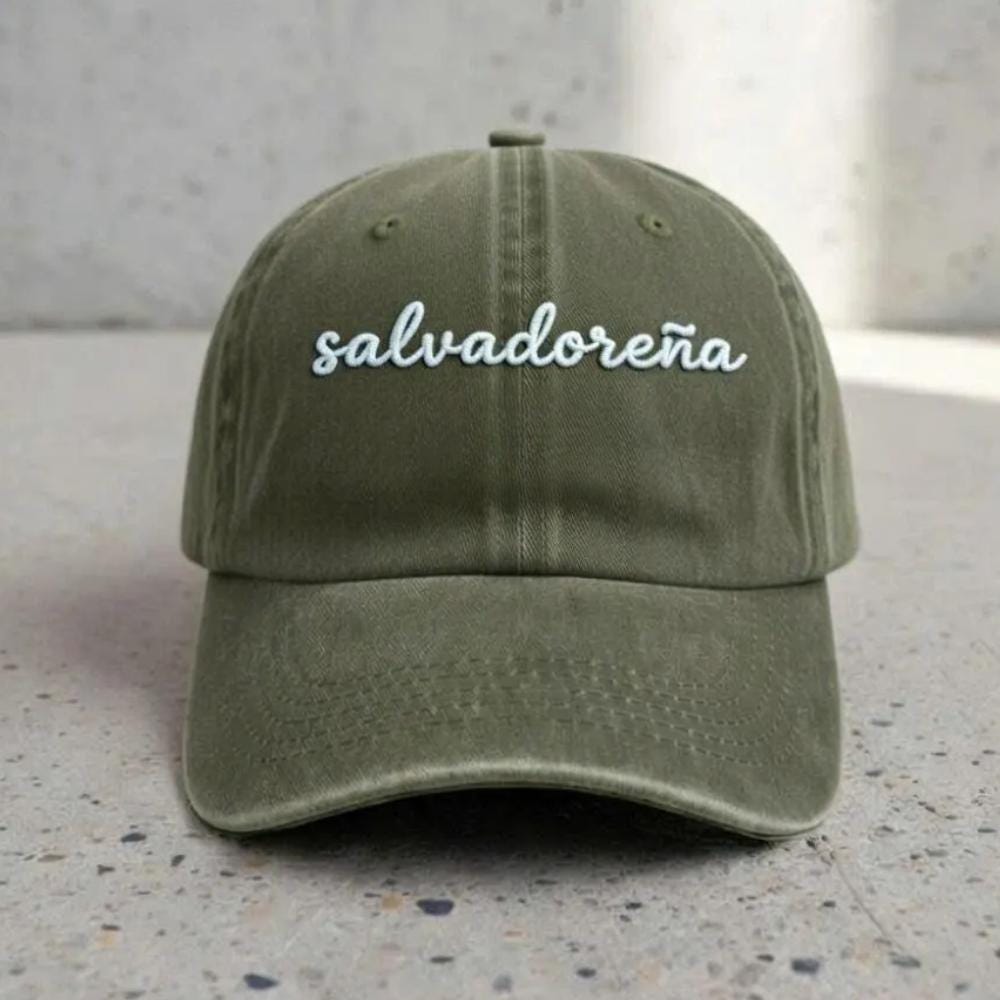 Embroidered Salvadoreña Cotton Dad Hat, El Salvador Flag