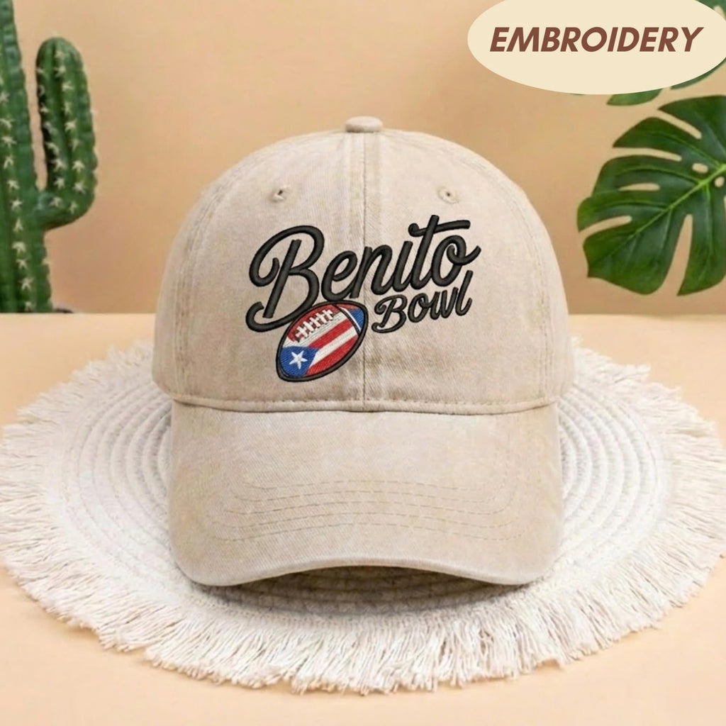 Benito Bowl Embroidered Cap, Puerto Rico Football Hat, Football Gifts