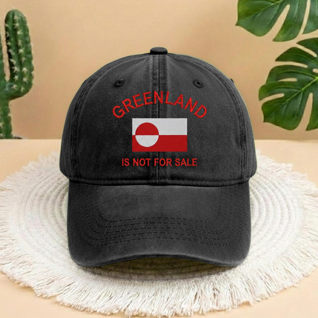 Greenland Is Not For Sale Embroidered Baseball Cap, Trendy Political Statement Sun Hat, Greenland Gift, Greenland Hat, Greenland Support