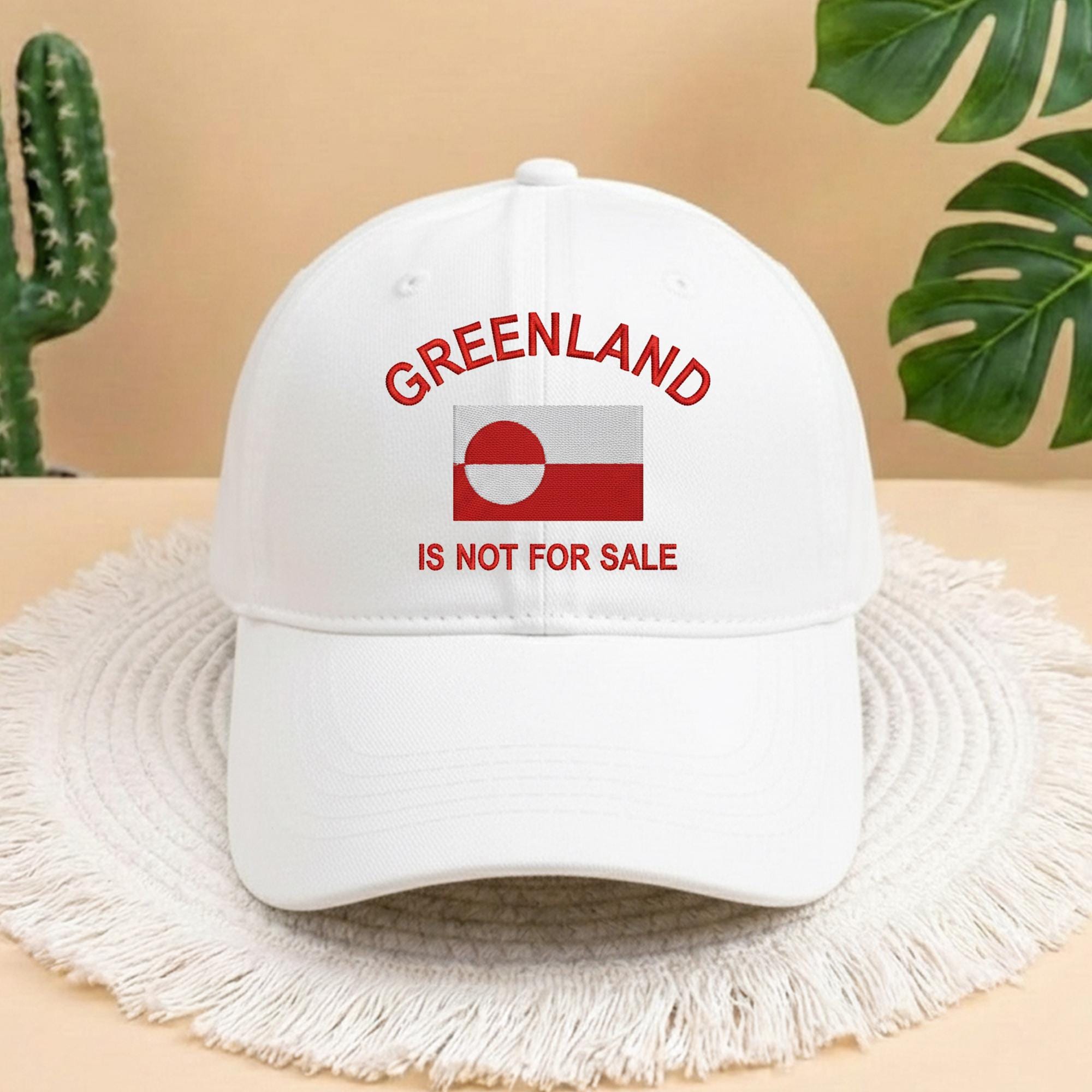 Greenland Is Not For Sale Embroidered Baseball Cap, Trendy Political Statement Sun Hat, Greenland Gift, Greenland Hat, Greenland Support