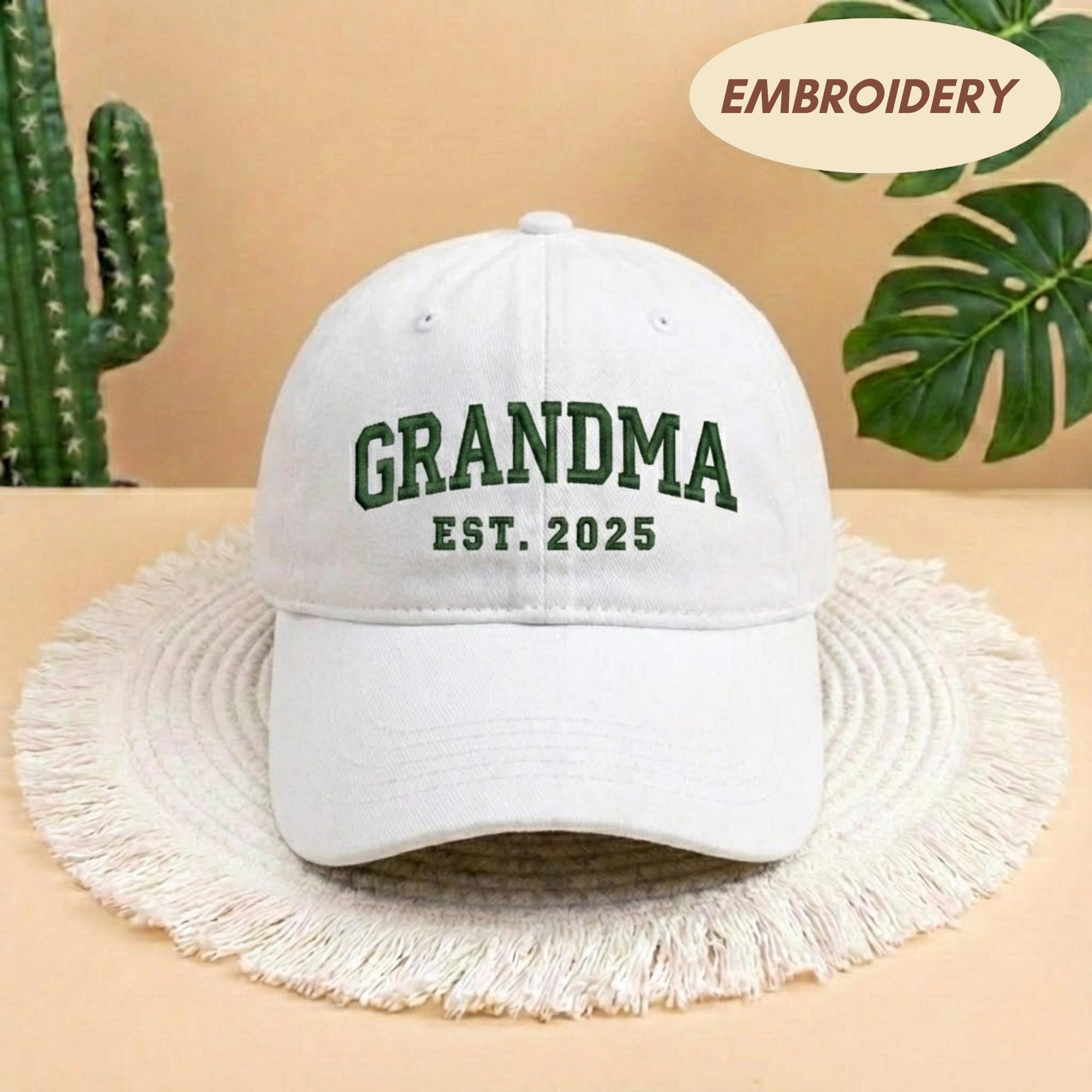 Grandpa Est 2025 Embroidered Hat, Custom Embroidered Hat, Vintage Baseball Hat, Gift For New Grandma Grandpa, Mothers day gift