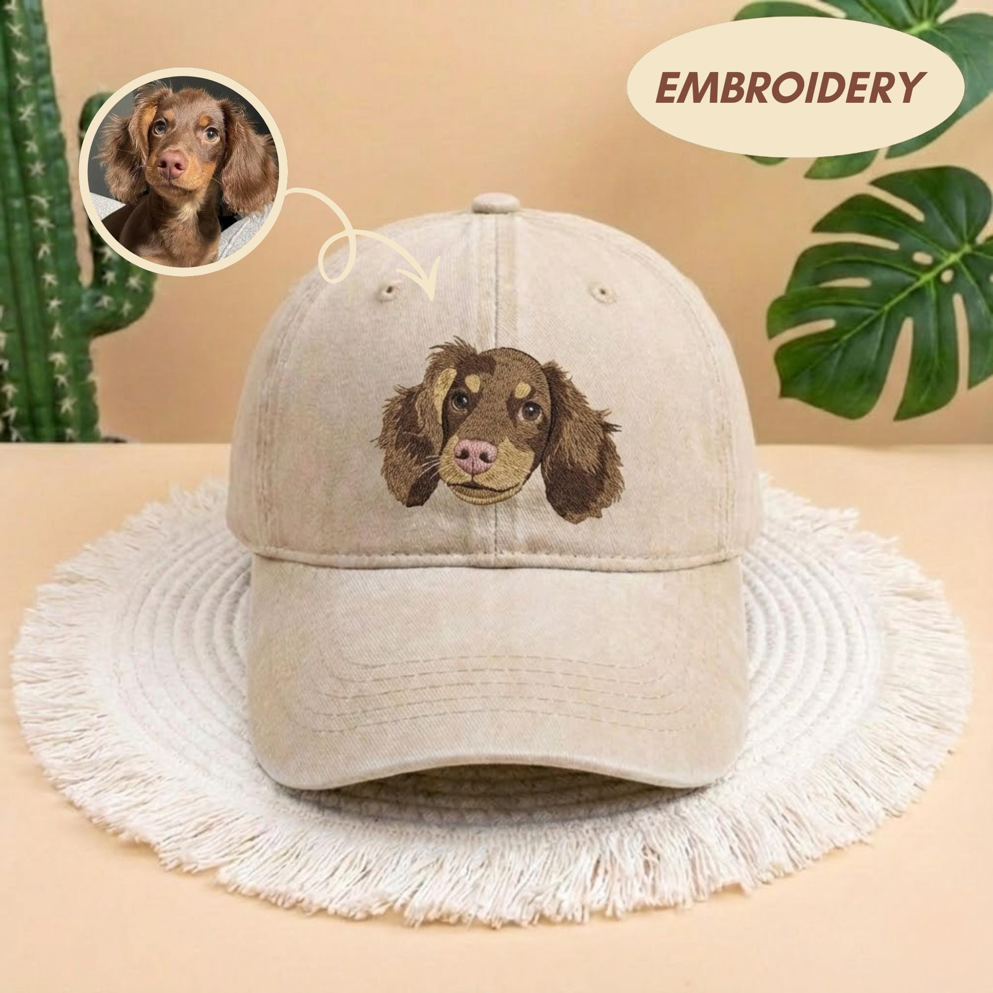 Custom Embroidered Pet Photo Hat: Personalized Dog & Cat Baseball Cap