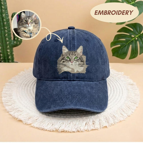 Custom Embrodered Pet Hat, Personalized Cotton Cap, Pet Lover Gift Custom Cat Hat Custom Pet Cap Dog Hat Custom Dog Baseball Cap Dog Mom Hat