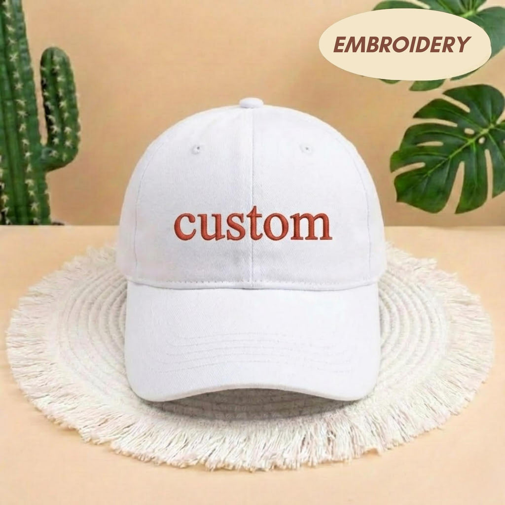 Custom Text Embroidered Hat, Personalized Cap, Vintage Baseball Hat, Custom Logo Hat, Your Text Here, Personalized Gift, Custom Dad Cap