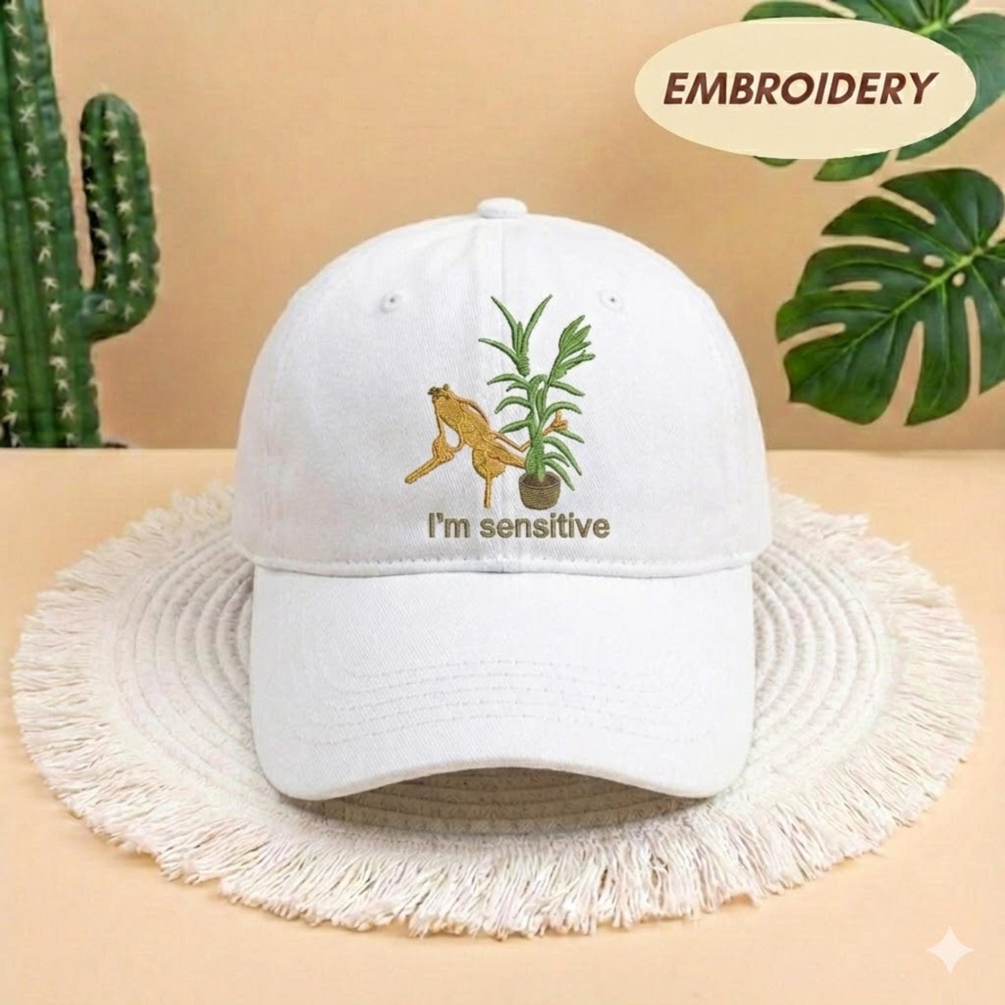 Embroidered Marcus The Worm Hat, I’m Sensitive Cap, Marcus The Worm Meme Hat, Funny Meme Hat, Brain Rot Cap
