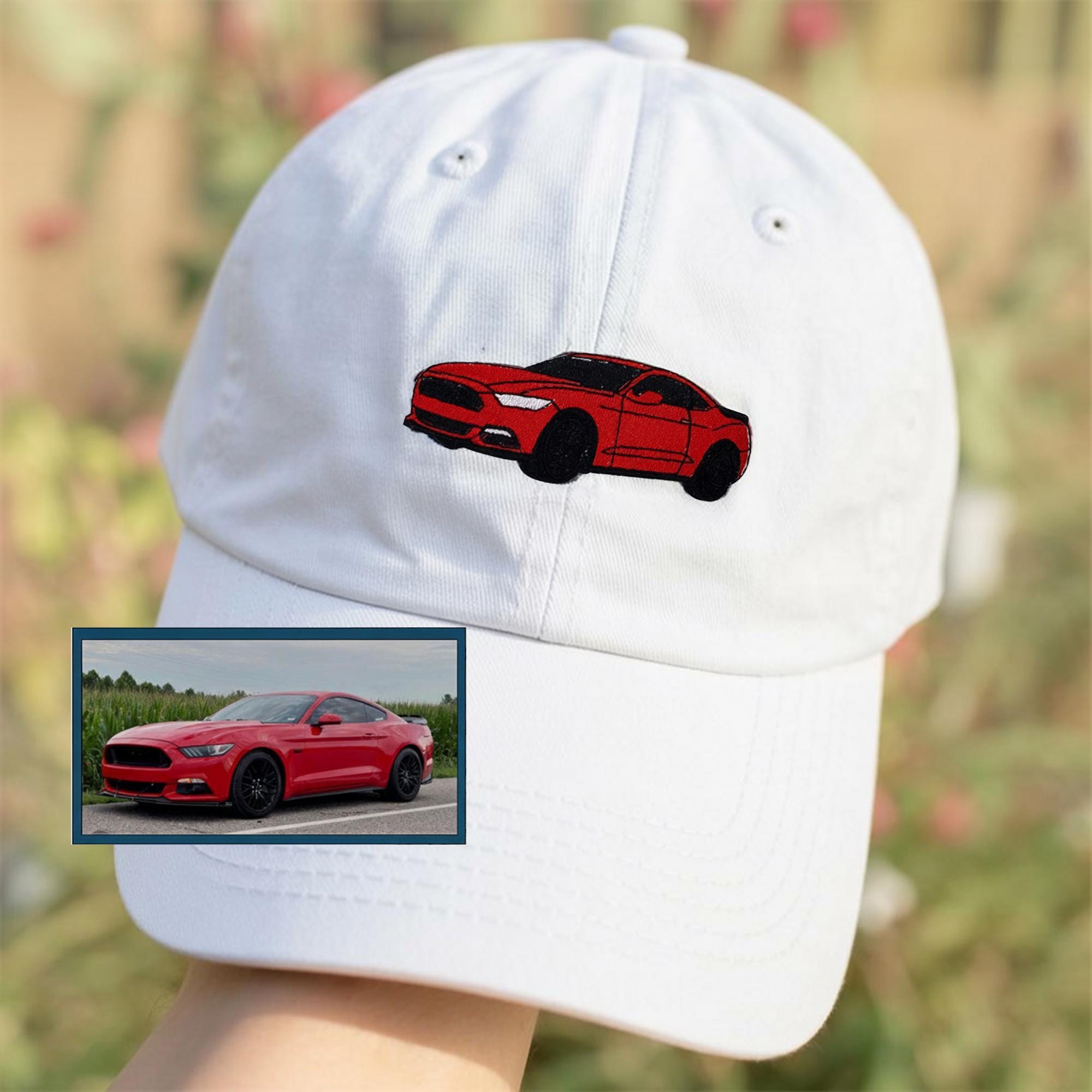 Embroidered Car Photo Baseball Cap – Personalized Gift for Him, Motorbike Custom Cap, Helicopter Embroidered Hat