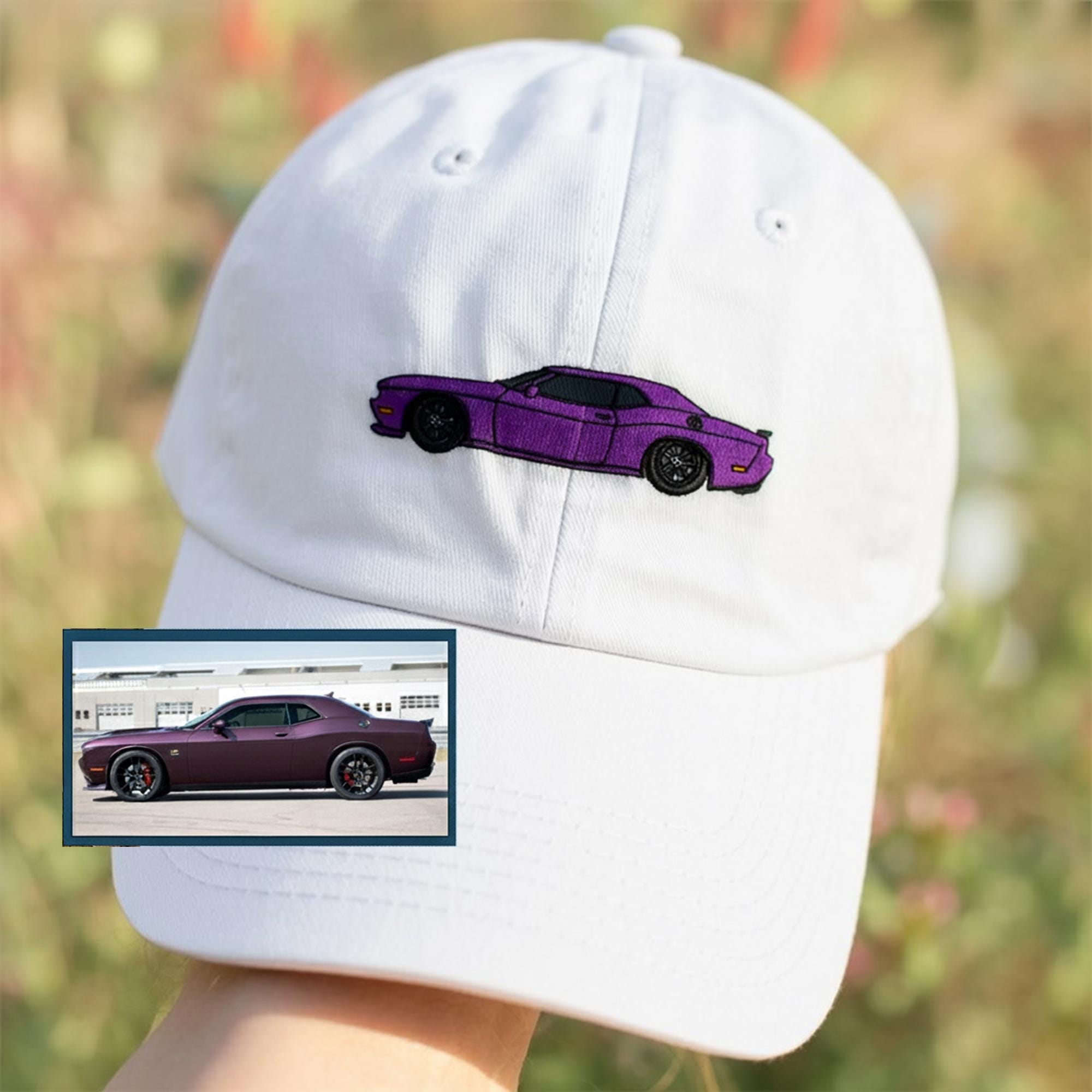 Embroidered Car Photo Baseball Cap – Personalized Gift for Him, Motorbike Custom Cap, Helicopter Embroidered Hat