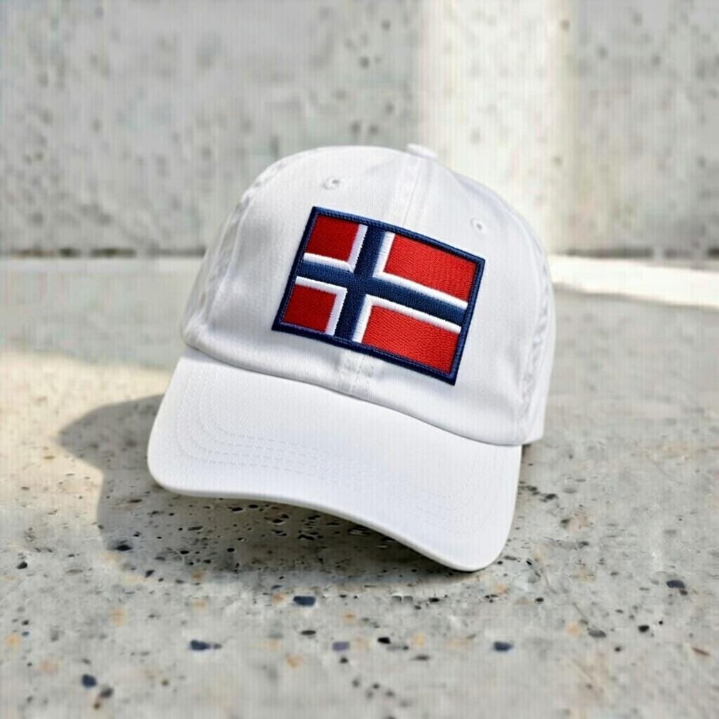 Embroidered Norway Flag Dad Hat, Scandinavian Patch Cap