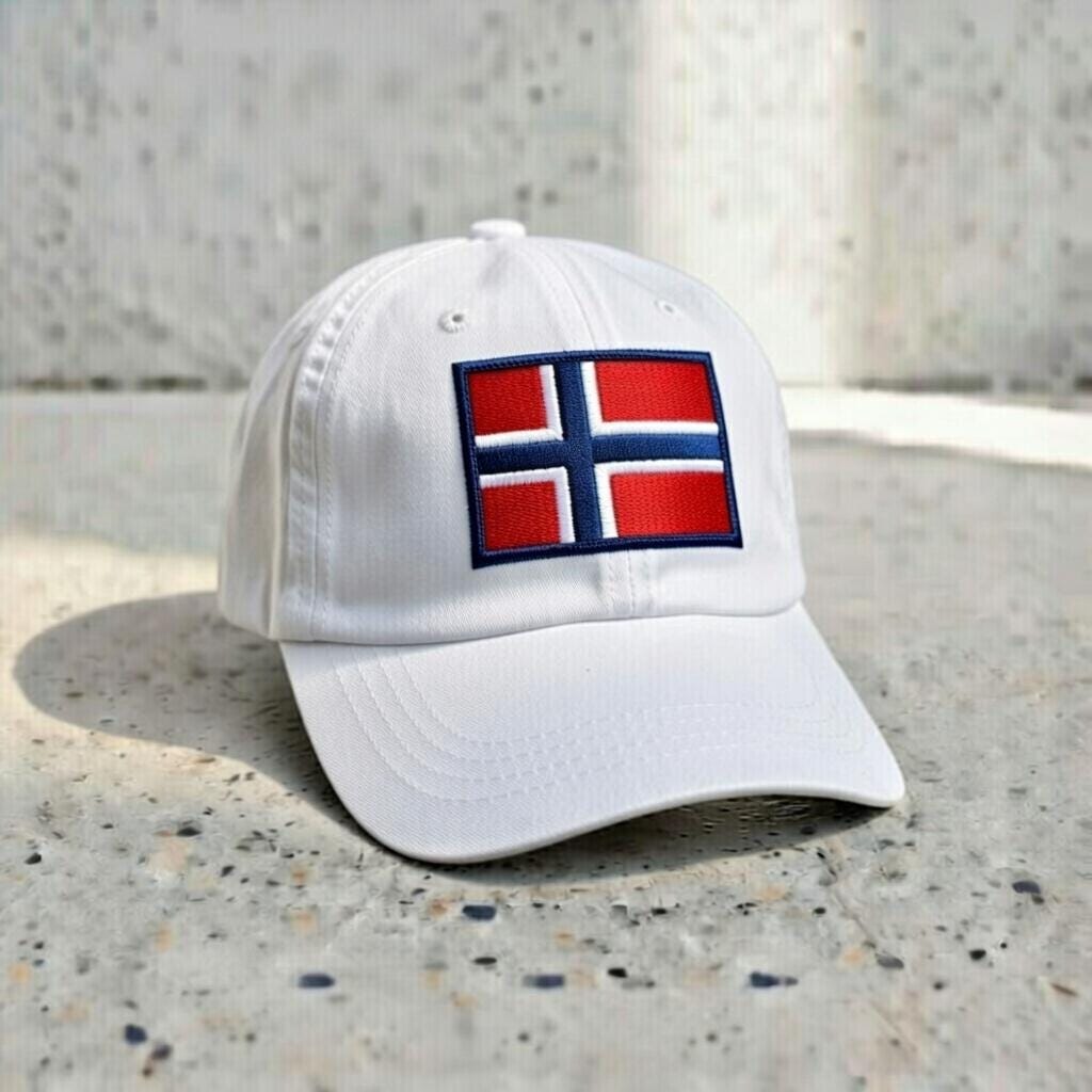 Embroidered Norway Flag Dad Hat, Scandinavian Patch Cap