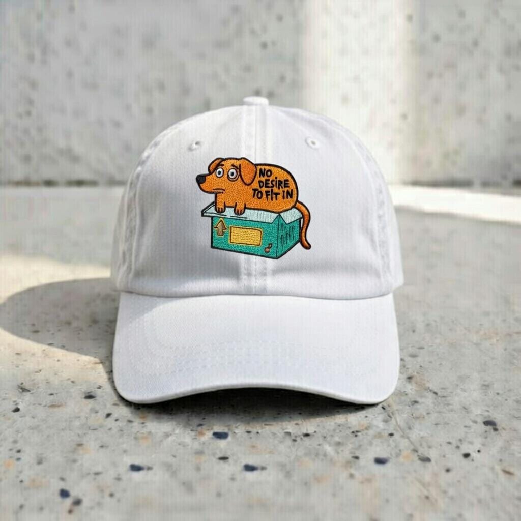 Embroidered Dog Dad Hat, Funny Introvert Gift, Khaki Baseball Cap