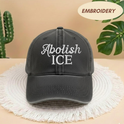 Abolish ICE Political ANTI Political Embroidered Adjustable Hat, Baseball Cap