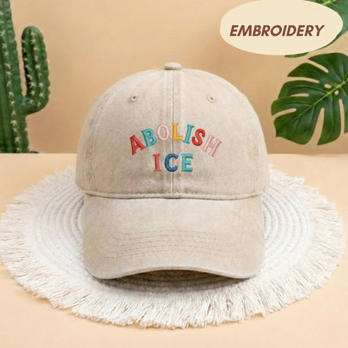 Abolish ICE Embroidered Hat, Political Resistance Hat, Anti-Trump Activist Wear, No Human is Illegal Cap, DACA Hat, Human is Illegal Hat