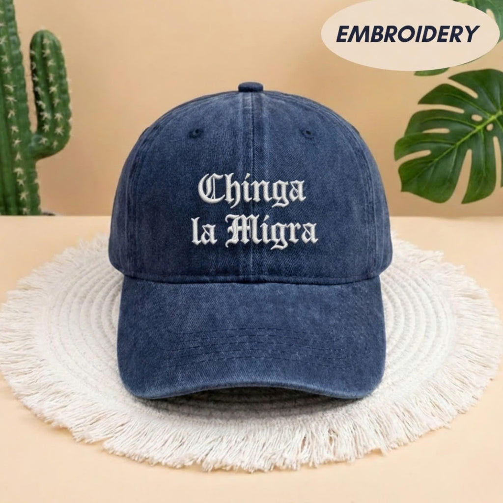 Embroidered Chinga La Migra Hat, Chinga La Migra Cap, Abolish Political Hat, Liberal Hat Immigrant Rights Hat Social Justice Hat
