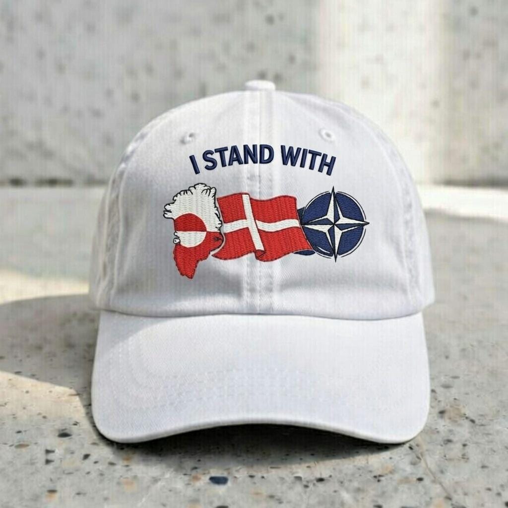 Embroidered Greenland Solidarity Hat, Political Statement Dad Cap