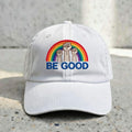 Embroidered Rainbow Fist Hat, Positive Message Cotton Cap
